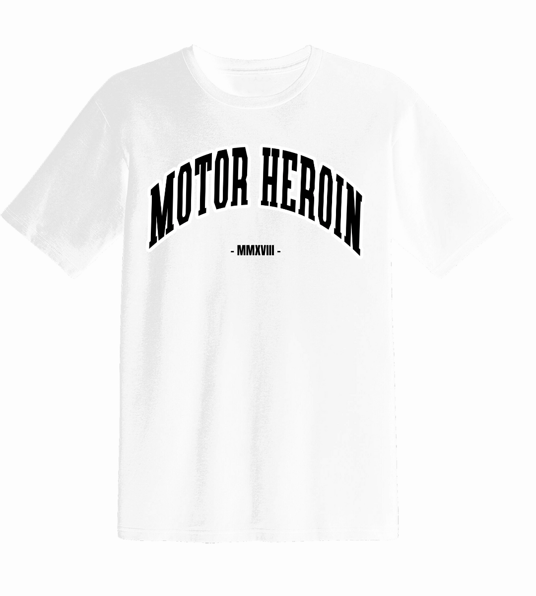 Motor Heroin College T-Shirt Weiß