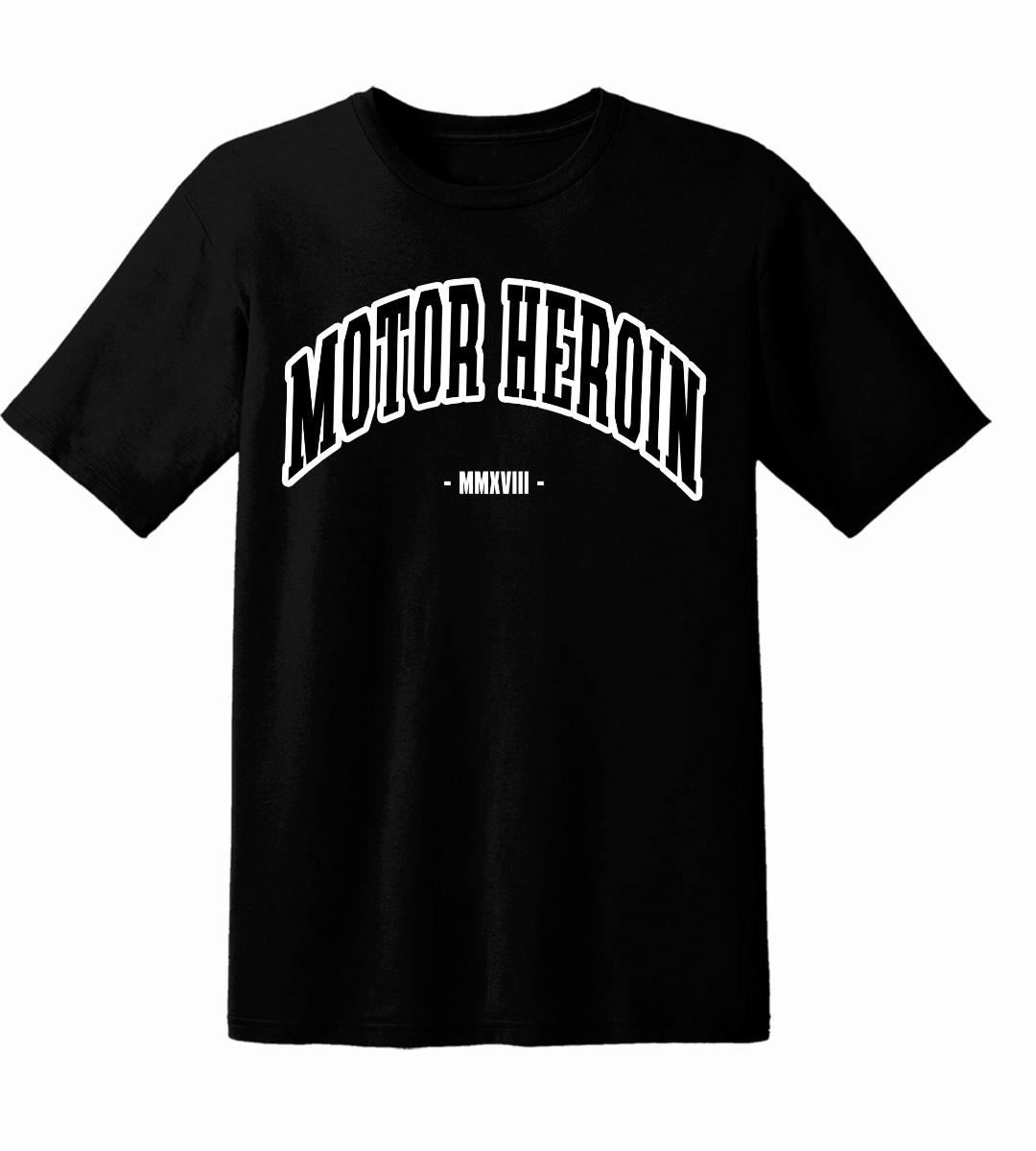Motor Heroin College T-Shirt – Schwarz