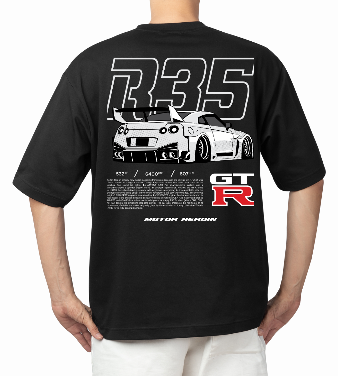 T-Shirt Übergröße Motor Heroin R35 GT-R